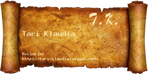 Tari Klaudia névjegykártya