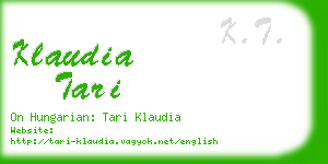 klaudia tari business card